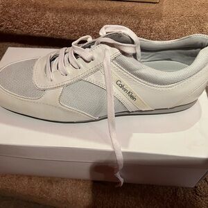 New Calvin Klein Men's White and Black Sneakers